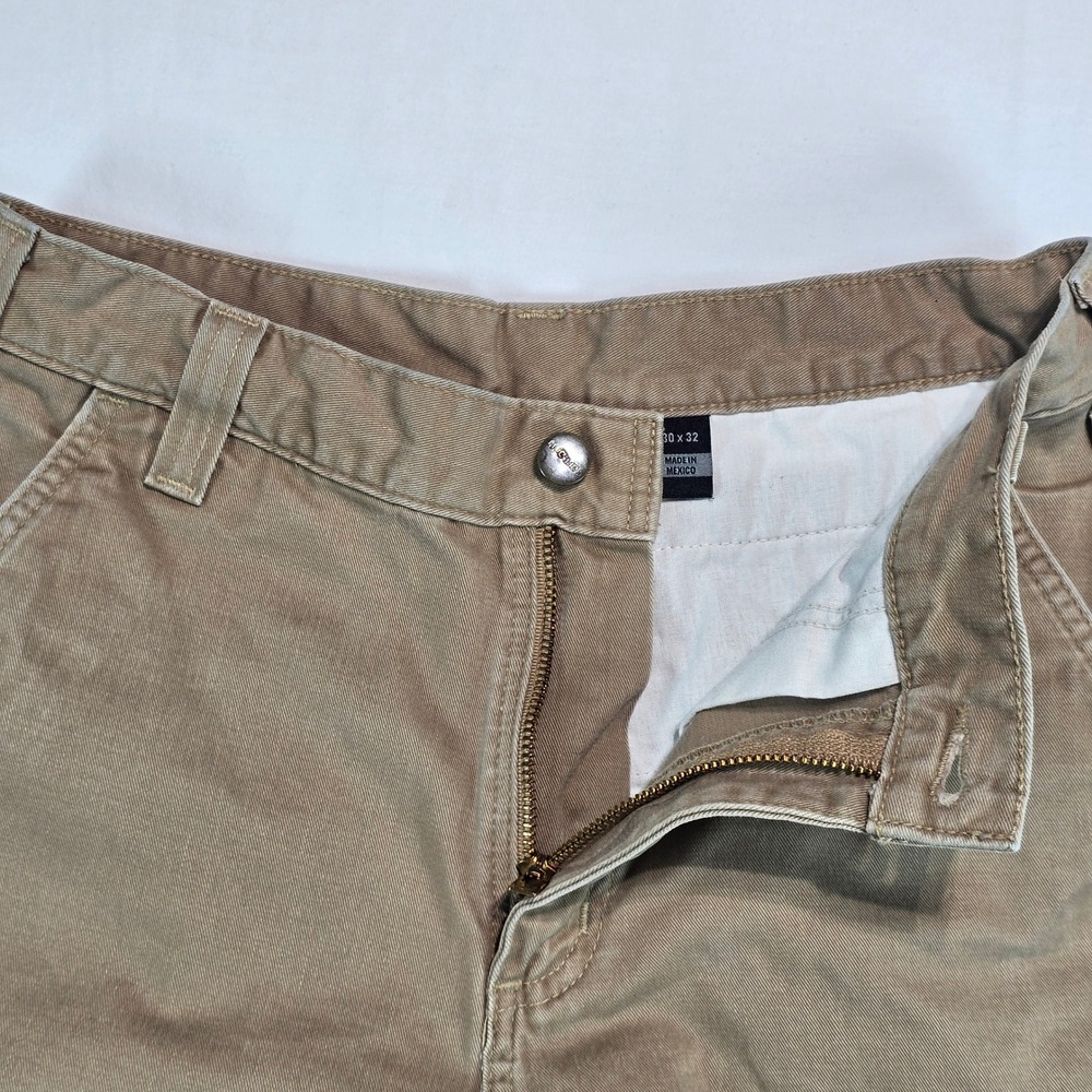 Carhartt Mens 30x32 Tan Canvas Work Pants Straight Leg Khaki 100095-253‎ B01 - Picture 3 of 16